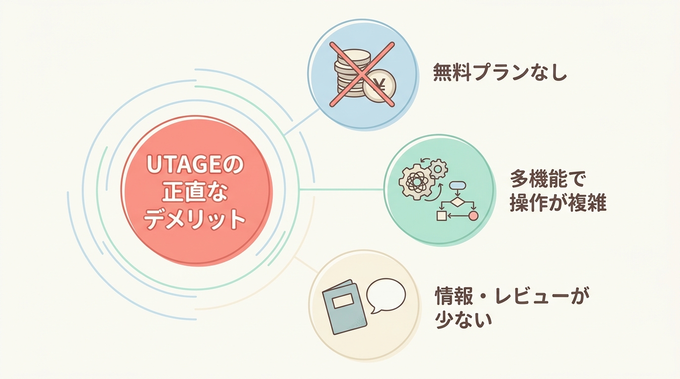 UTAGEのデメリット3つ — 正直な実体験