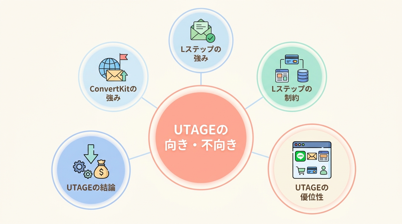 UTAGEと他ツールの比較 — どんな人に向いているか
