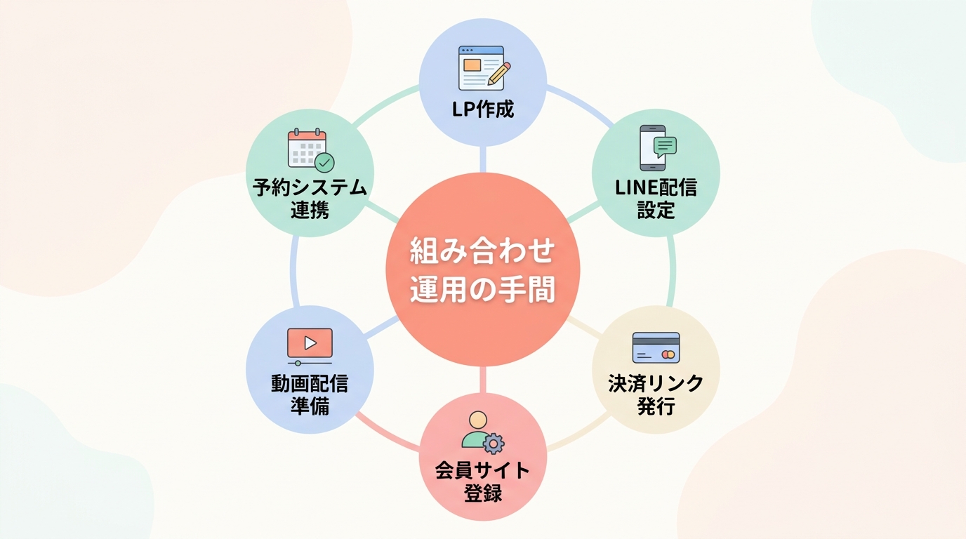ペライチ + 他ツールの組み合わせ vs UTAGE単体の運用工数比較