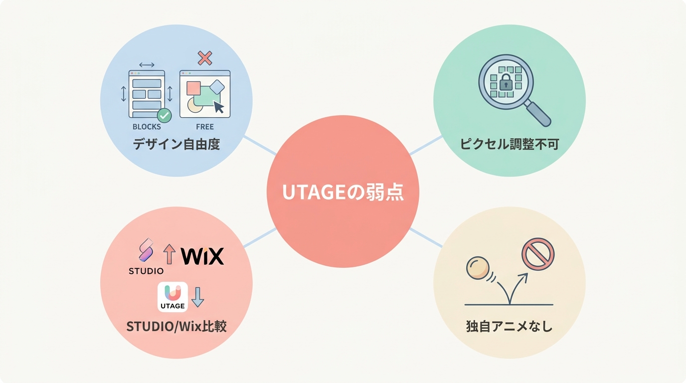UTAGEのLP作成機能のデメリット3つ
