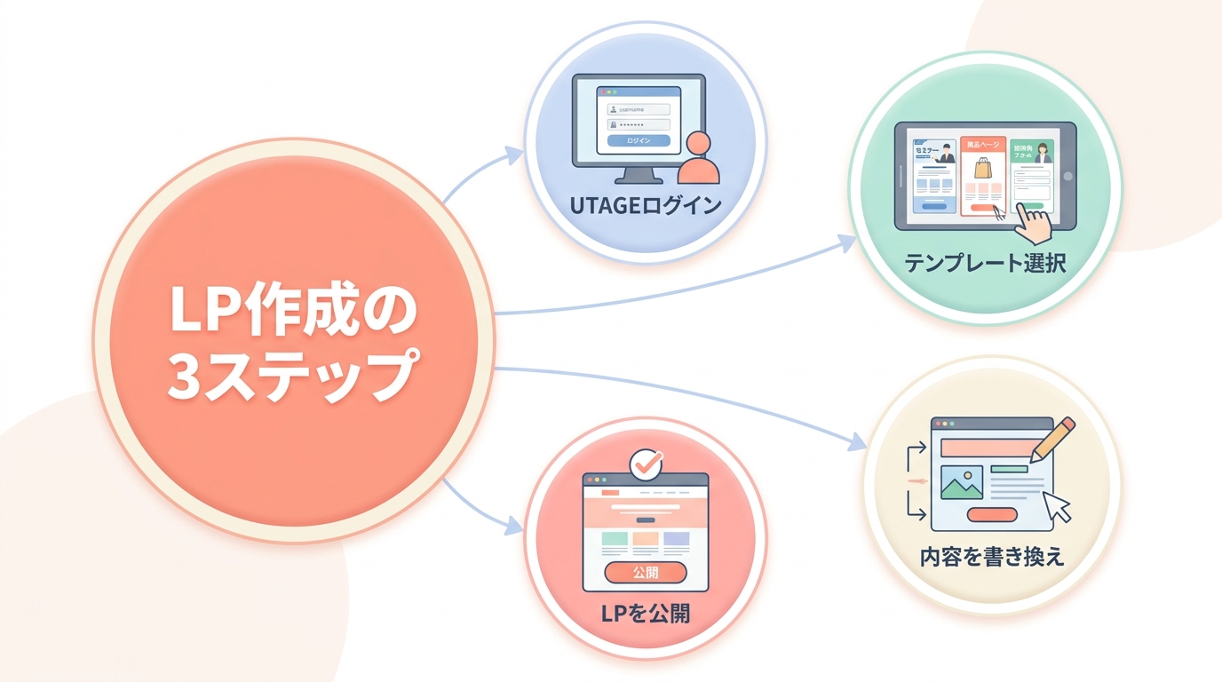 UTAGEのLP作成機能を使ってLPを作る手順(初心者向け)