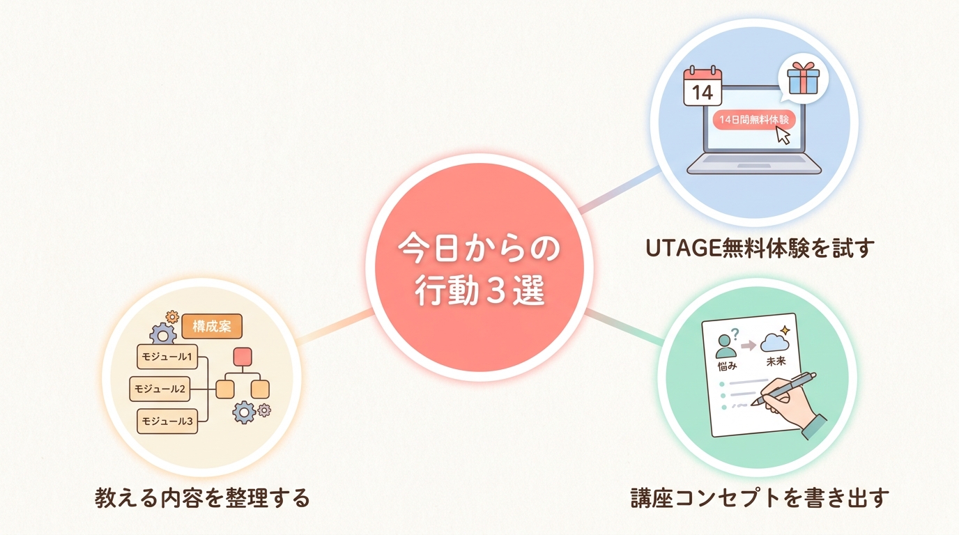 次の一歩: 今日からできること3つ
